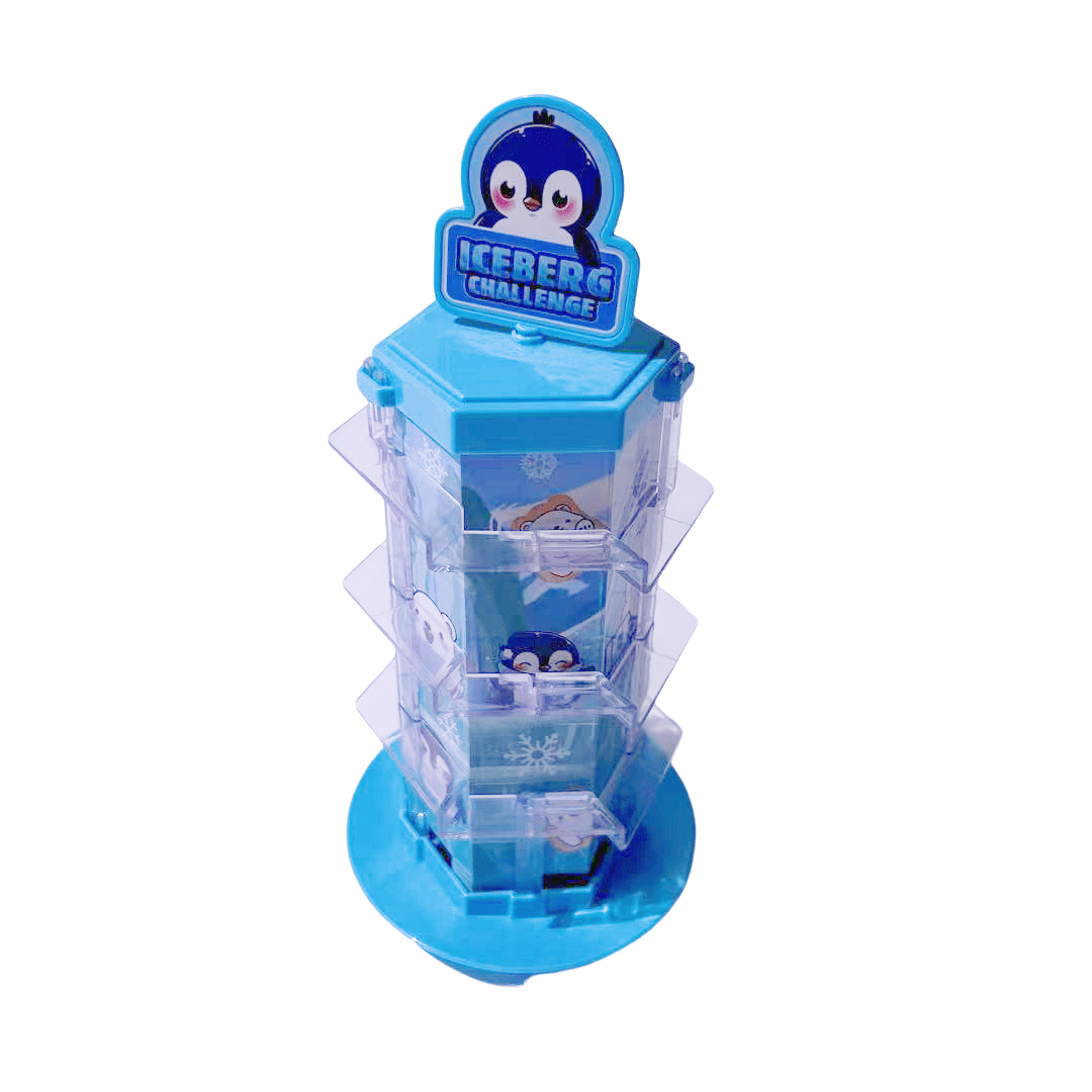 CalmCircuit Penguin Bear Balance Tower Toy - 2-Player Interactive Educational Game for Critical Thinking, Stack Attack Board Game with Snow Theme, Portable Travel & Party Fun for Family Game Nights (White/Blue/Transparent), I