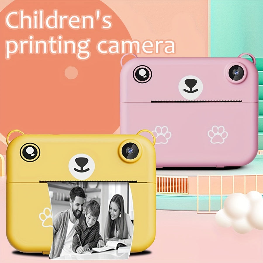 Compact Instant Camera for Kids with 1080 HD, Includes Three Rolls of Printing Paper, USB Charger, And Features for Digital Photography, Video Recording, And Delayed Printing, Perfect for Thanksgiving, Christmas, And New Year