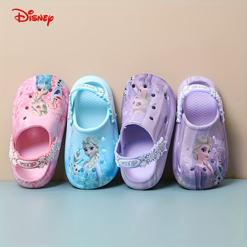 Disney Princess Elsa Girls' Summer Garden Slippers with Soft Sole and Headband, Wading Shoes, Sandals, Beach Slides for Youngsters, Suitable for Easter, Valentine's Day, Birthdays, Family, Friends, or Special Others