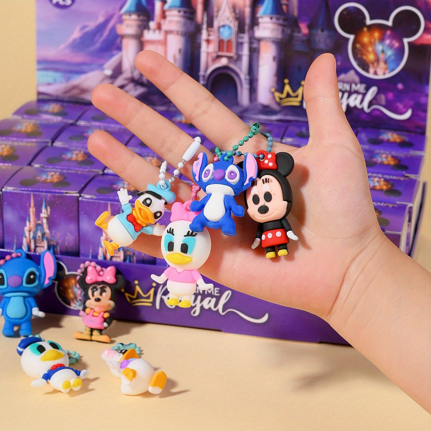24pcs Mickey Mouse & Friends Figurines - Vibrant Purple Castle, Minnie, Goofy & More - Ideal for Home Party Decor, Birthday Gifts & Collectible Displays