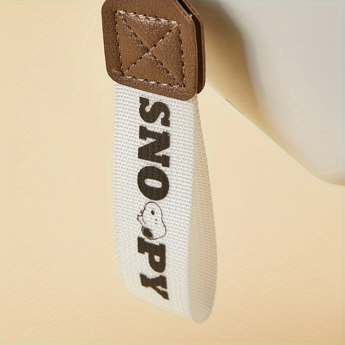 MINISO Snoopy Nuts 16.91oz Stainless Steel Travel Cup with Carrying Strap, Brown & White - Ideal for Women's Day, Valentine's, Thanksgiving, New Year, Mother's Day, Portable Coffee Cup|Themed Merchandise|Secure Lid Feature, C