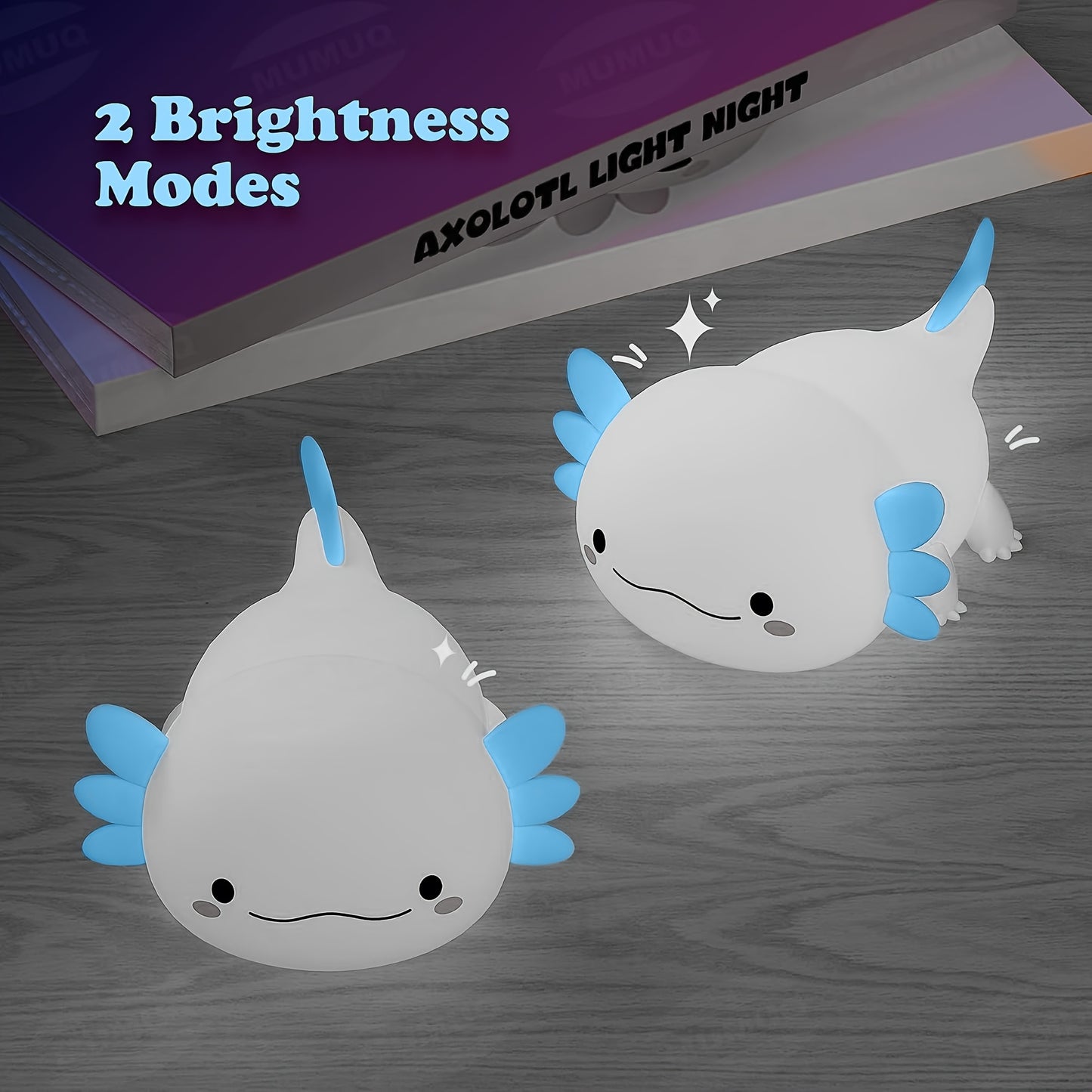 Adorable Axolotl LED Night Light - Dimmable, Rechargeable With Timer & Tap Control, Perfect Nursery Gift For Kids And Women..Up To Six Hours Of Wireless Lighting, Room
