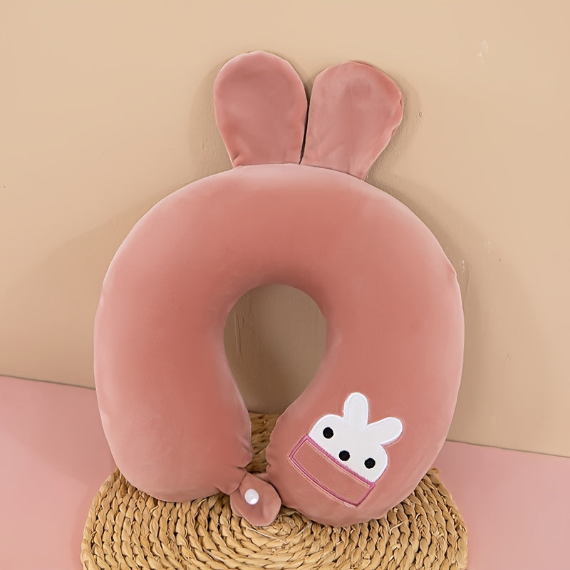 [Cat Shaped Memory Sponge Pillow] Soft Cat Shaped Memory Foam U-Shaped Neck Pillow - Slow Rebound Support for Aircraft And Car Travel - Snap, Machine Washable, Travel Pillow, Camping Pillow