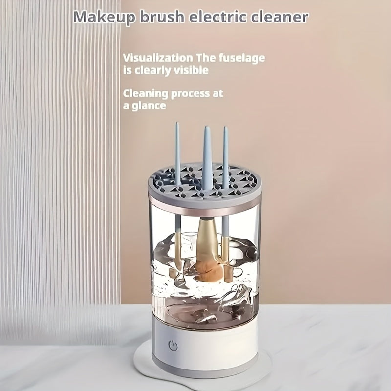 USB-Powered Makeup Brush Cleaner & Dryer - Soundwave technology Deep Cleaning, No Battery Needed, Gentle on Brushes, Prevents Bacterial Growth, Cosmetic Tool Accessory, Beauty Routine Enhancer | Modern Beauty Gadget | USB Pow