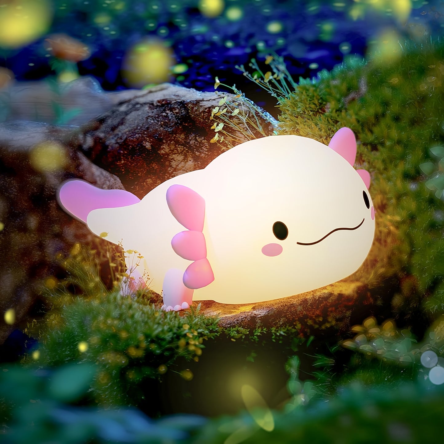 Adorable Axolotl LED Night Light - Dimmable, Rechargeable With Timer & Tap Control, Perfect Nursery Gift For Kids And Women..Up To Six Hours Of Wireless Lighting, Room