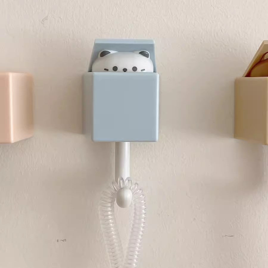 Adorable Cat-Themed Wall Hook - Easy Install, No-Damage Adhesive, Stylish Retractable Design for Bedroom & Home Decor