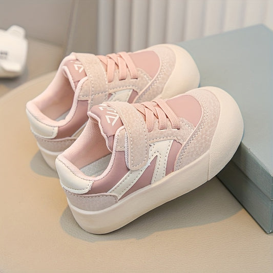 Girls' Casual Pink Sneakers - Low Top, Round Toe, Easy Closure, Soft Fabric Upper, Comfortable Walking Shoes for Spring & Fall, Casual Footwear | Playful Design | Comfortable Walking Shoes