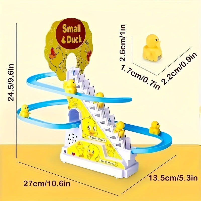 [Customers' Top Choice]6 Ducklings Stair Climbing Toys, Electric Slide Yellow Ducklings Toys, Boys and Girls Toys, Holiday Gifts, Lights and Music Toys Easter Gifts Halloween Christmas Gifts for winter
