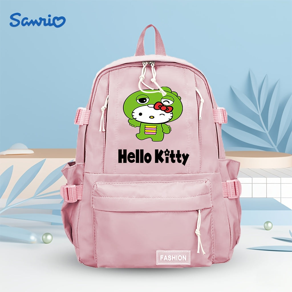 1pc Sanrio Backpack - Cute Anime Character Design with "for Hello Kitty" Patch, Durable Polyester, Large Capacity, Ideal for Daily Use & Weekend Getaways, Backpack for Travel