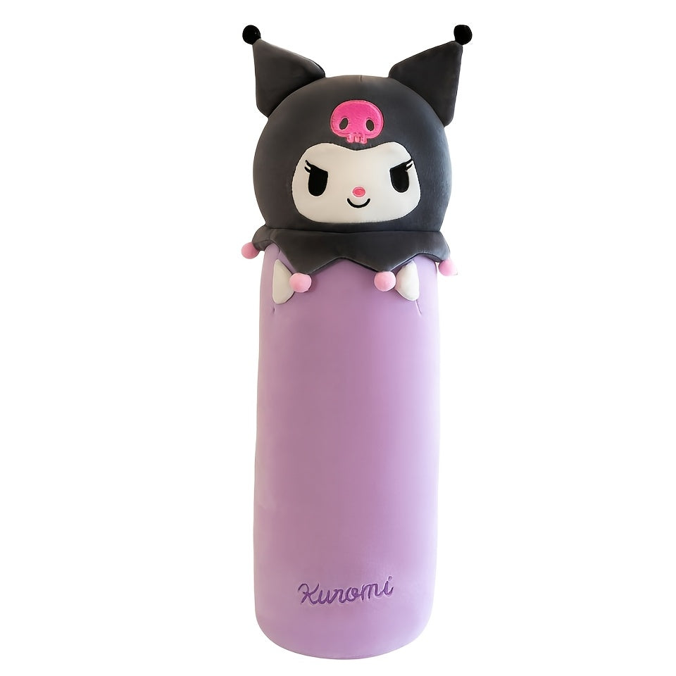 Sanrio for hello kitty Plush Pillow - Cute Cylindrical Design with "for Hello Kitty" Script, Pink & White, Soft Polyester Fabric, Perfect for Office or Home Relaxation, Office Pillow|Playful Design|Durable Plush