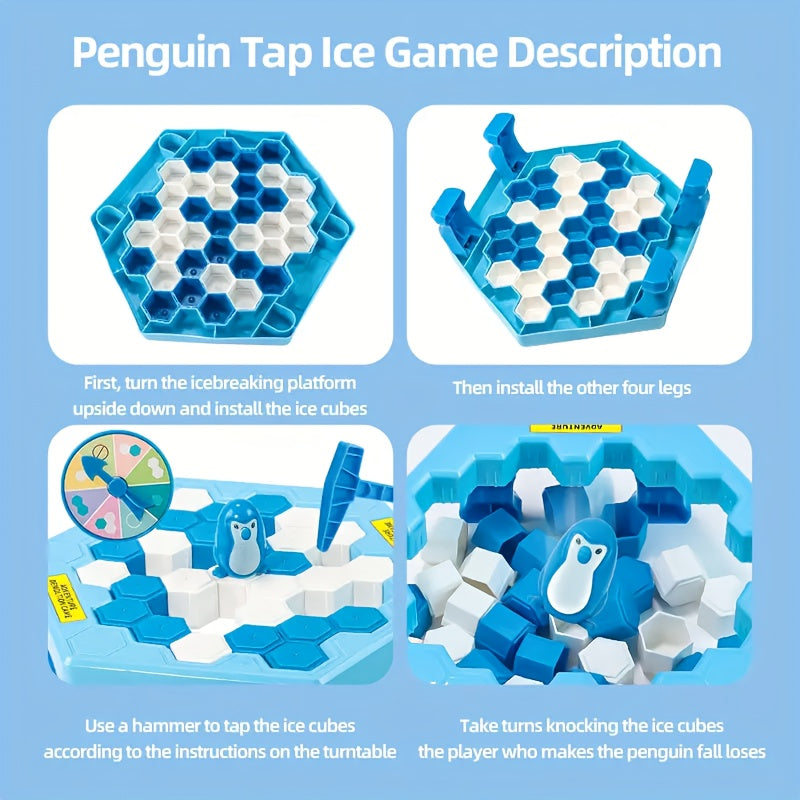Penguin Ice-Breaking Toy Game for Kids Ages 3+ – Interactive Family Educational Activity with Colorful Ice Floes, Penguin Figure & Hammer – Develops Motor Skills & Strategic Thinking, Creativity Building Blocks, Engaging