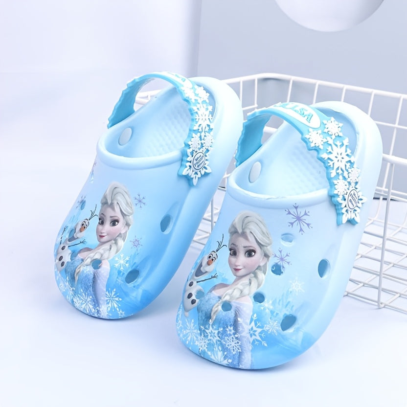 Disney Princess Elsa Girls' Summer Garden Slippers with Soft Sole and Headband, Wading Shoes, Sandals, Beach Slides for Youngsters, Suitable for Easter, Valentine's Day, Birthdays, Family, Friends, or Special Others