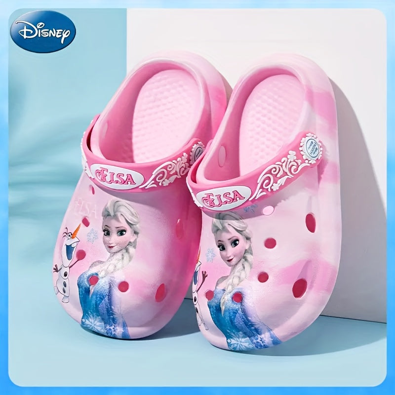 Disney Princess Elsa Girls' Summer Garden Slippers with Soft Sole and Headband, Wading Shoes, Sandals, Beach Slides for Youngsters, Suitable for Easter, Valentine's Day, Birthdays, Family, Friends, or Special Others
