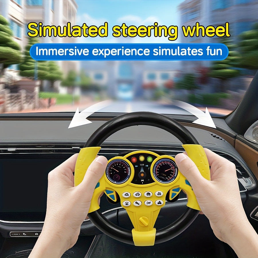 1pc Kids Interactive Simulated Steering Wheel Toy - Realistic ABS Resin Car Controller with Vibrant Colors, No Batteries Needed, Educational STEM Activity Gift for Birthdays, Baby Showers & Halloween/Christmas/Easter Parties,