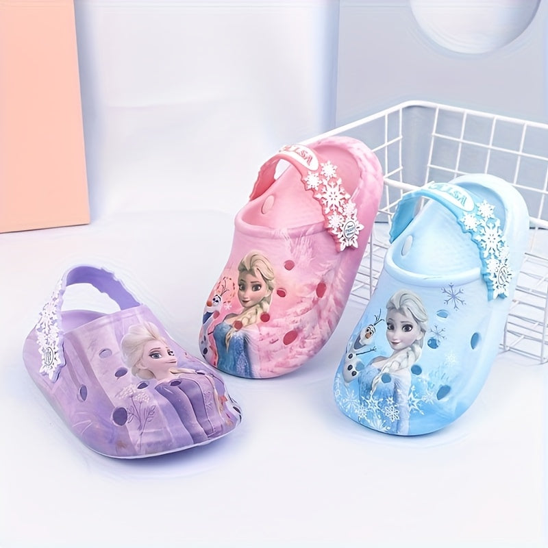 Disney Princess Elsa Girls' Summer Garden Slippers with Soft Sole and Headband, Wading Shoes, Sandals, Beach Slides for Youngsters, Suitable for Easter, Valentine's Day, Birthdays, Family, Friends, or Special Others